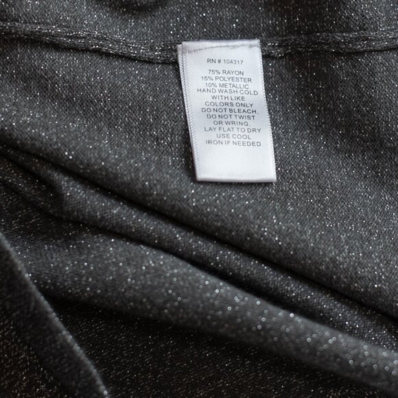 Allison Brittney Womens Silver Glitter Sweater Dress 3/4 Sleeves Midi Gray Sz S - Picture 12 of 13